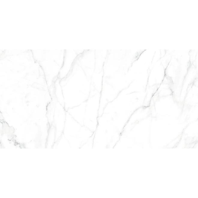 Faber Cipriani 12-in x 24-in x 8.2-mm Matte Marble White Wall/Floor Porcelain Tiles - 8/box