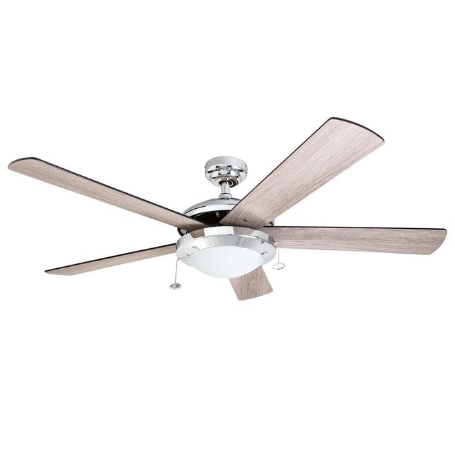 Harbor Breeze Traditional Ceiling Fan Brushed Nickel 5 Blades 52 In Dia 41554 Réno Dépôt - How To Reverse Harbor Breeze Ceiling Fan With Remote