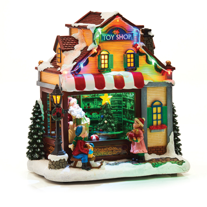 CAROLE TOWNE Animated Toy Shop for Christmas Village - Polyresin NM ...
