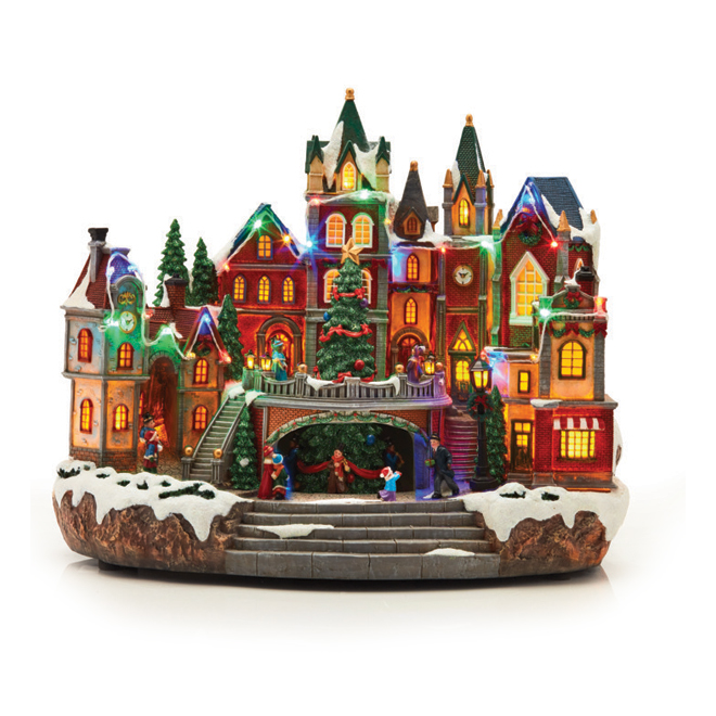 CAROLE TOWNE Animated Christmas Village - Polyresin - LED - 13.6