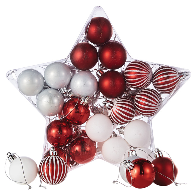 red ball ornaments