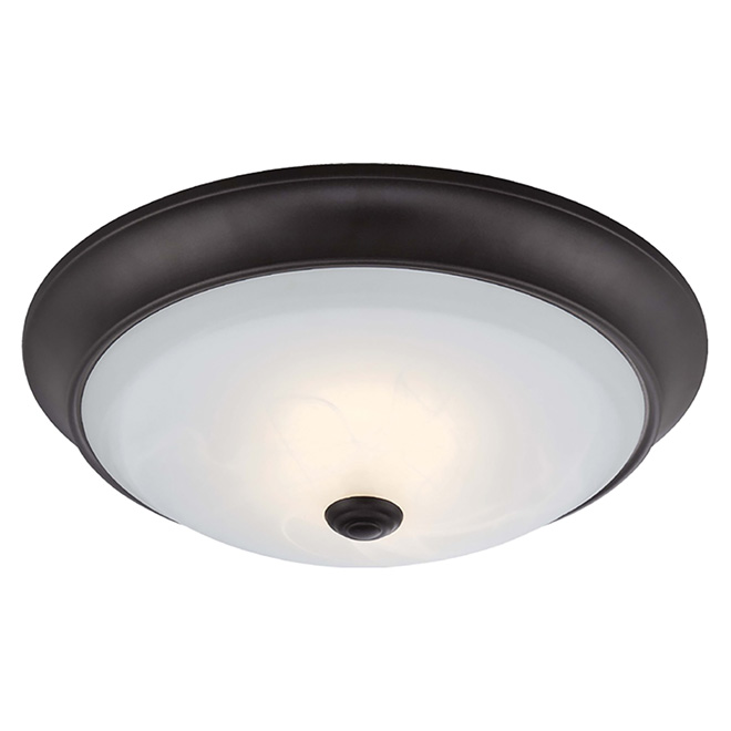UBERHAUS Star Mount Enterprise Traditional Flush-Mount Bowl Light -  Dimmable - Integrated LED - Oil-Rubbed Bronze Finish LED1001A-34