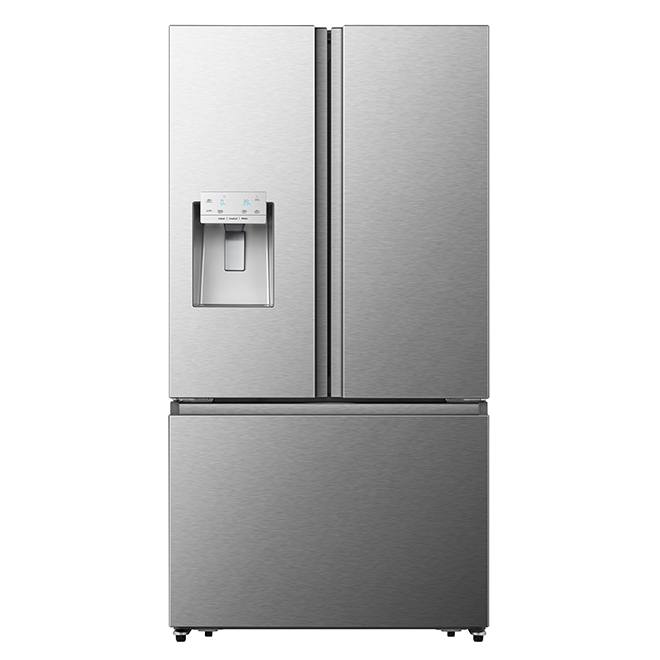 Réfrigérateur à portes françaises de 36 po Hisense, distributeur d'eau/glace, 25,4 pi³, acier inoxydable, ENERGY STAR