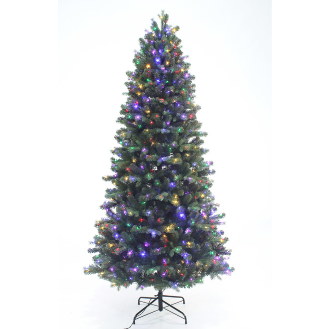 Holiday Living Juniper 7.5-ft Tree - 700 Microdot Lights Warm White and Multicolour - 1611 Tips
