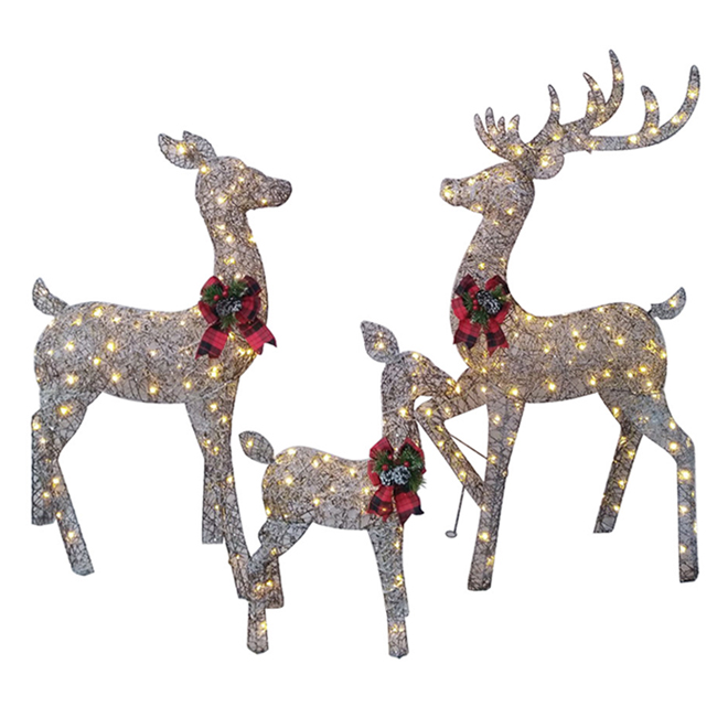 Holiday Living Lighted Deer Family With, Outdoor Lighted Deer Family