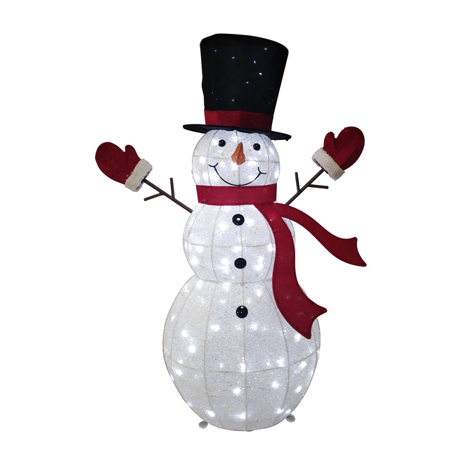 Bonhomme de neige lumineux, décorations de noël, bonhomme de neige éclairé  pour l'extérieur, décor de cour intérieure et extérieure, 70cm