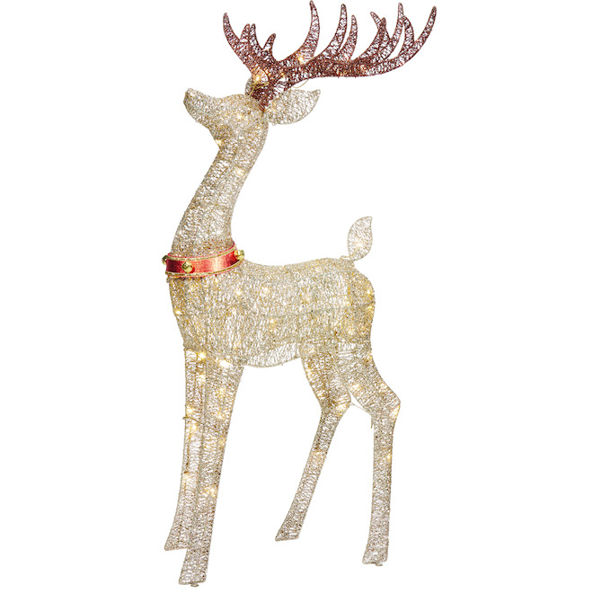 Holiday Living Multicolour LED Lighted Glittering Buck-Sleigh 89-943 ...