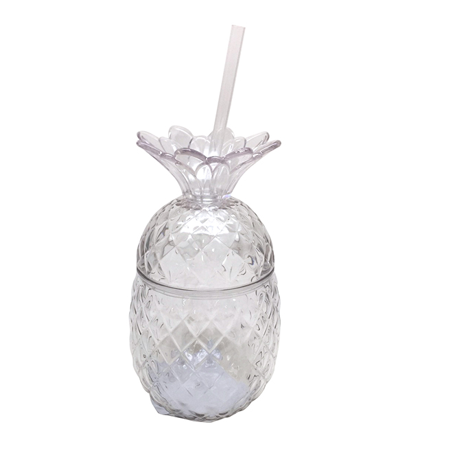 Pineapple Cup with Straw - Allen + Roth - 4-in x 7 1/2-in - Clear A01BBS187L | Réno-Dépôt