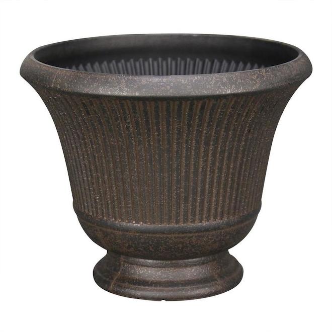 ALLEN + ROTH Pedestal Flower Pot - Resin - 14.3-in - Rust PLE8016TNF