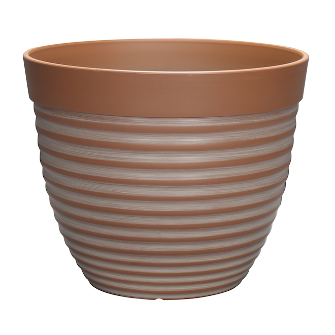 allen + roth 15.79-in W x 21.17-in H Rust Resin Transitional Indoor/Outdoor  Planter in the Pots & Planters department at