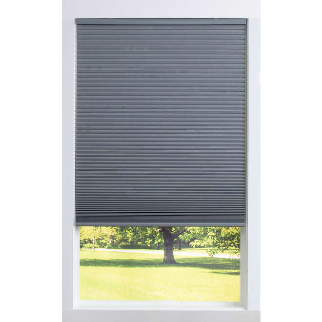 allen + roth 1.5-in Grey Recycled Polyester Blackout Cellular Pleated Shade - 46 x 64-in