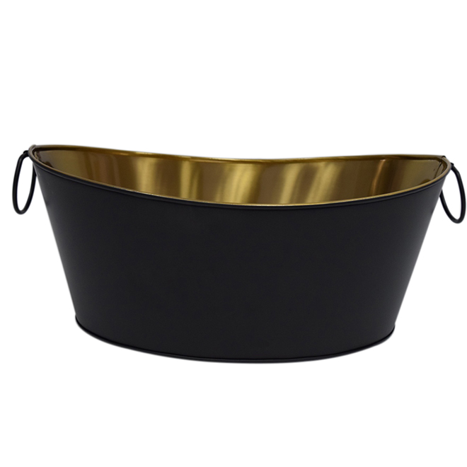 Allen Roth Steel Beverage Tub Black And Gold Jj 17 59207
