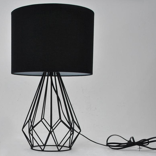 Allen + Roth Table Lamp - Steel and Fabric - 12.5-in x 20.65-in - Bronze/Black