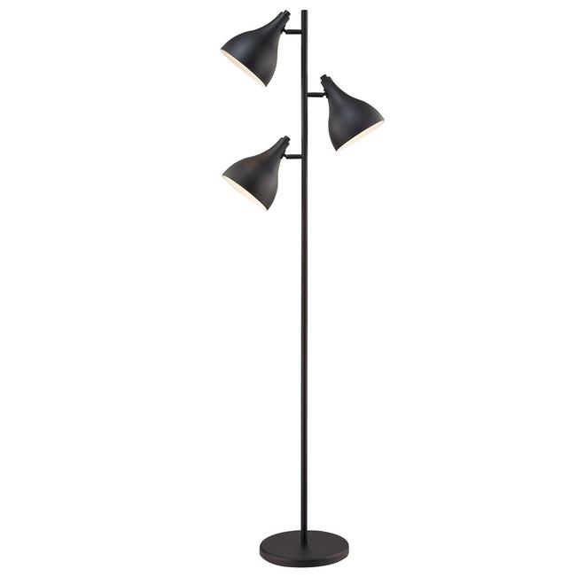 Project Source 3-Light Floor Lamp - Steel - 18-in x 65-in - Black