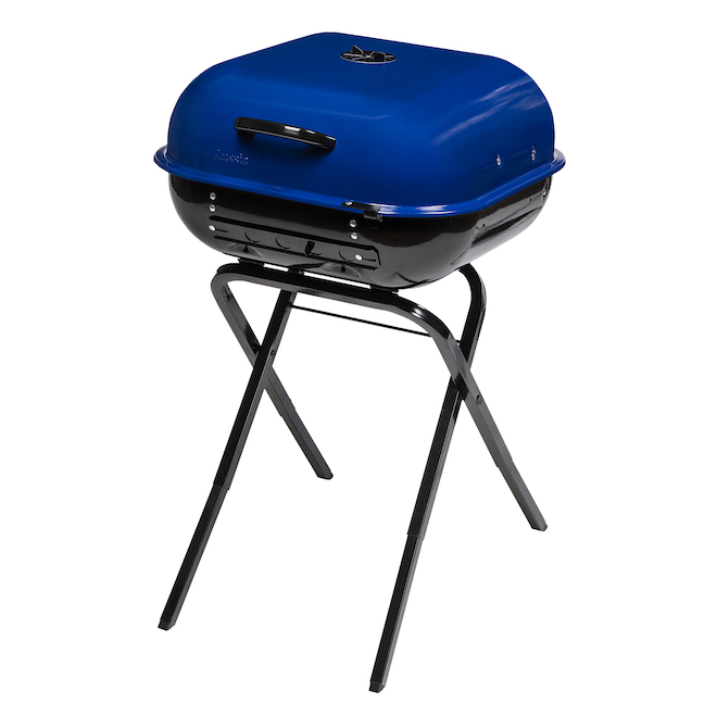Barbecue portatif au charbon Americana bleu avec pattes rétractables de  21,5 po