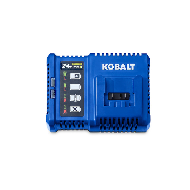 Chargeur de batterie lithium ion Kobalt 24 V Max, bleu, indicateur à DEL