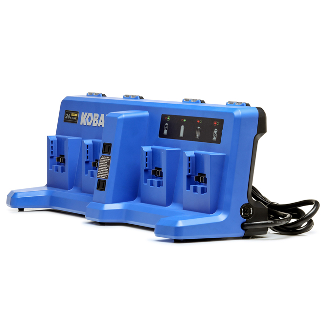 Kobalt 24 V Max Quad Charger for Power Tool Batteries Blue Réno-Dépôt