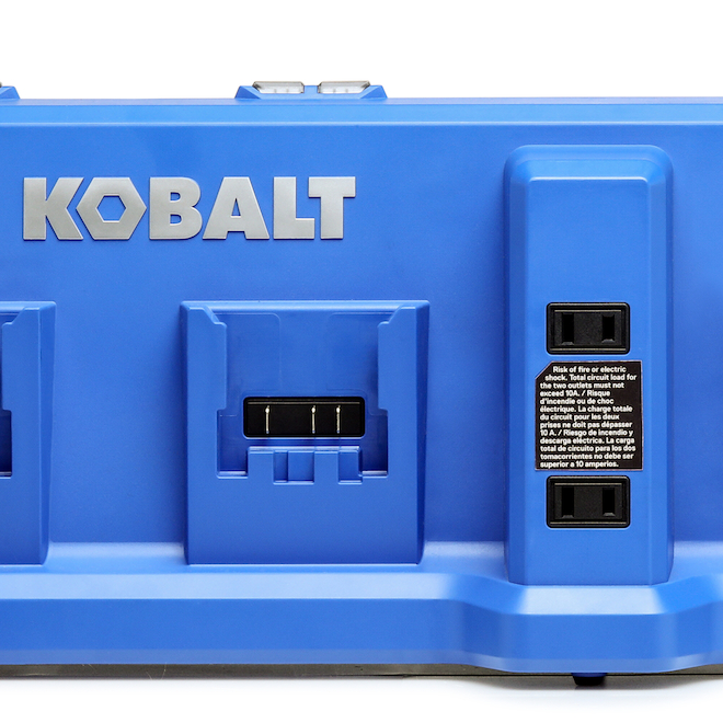 Kobalt 24 V Max Quad Charger for Power Tool Batteries Blue Réno-Dépôt