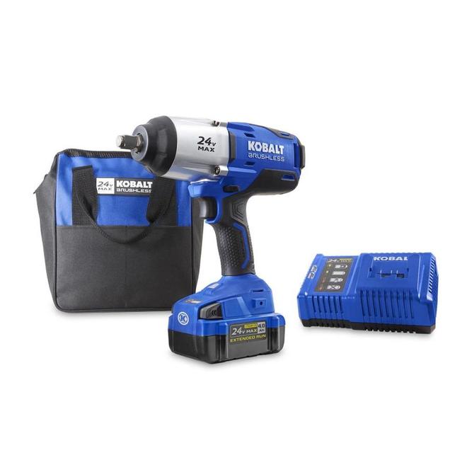 Kobalt 24-V Max 1/2-in Impact Wrench Kit with 4-Ah Battery, Charger and  Carrying Bag Réno-Dépôt