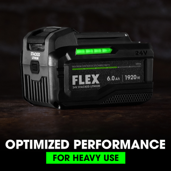 FLEX 24V 6.0 Ah Stacked Lithium-ion Battery for Power Tools FX0331-1  Réno-Dépôt