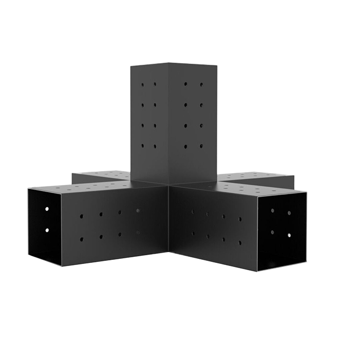 TOJA GRID Support pour pergolas Quint & Solo, 4" x 4", acier, noir mat