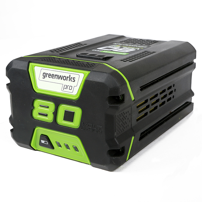 Greenworks 80 V Lithium-Ion Battery - 2.0 Ah - Green/Black
