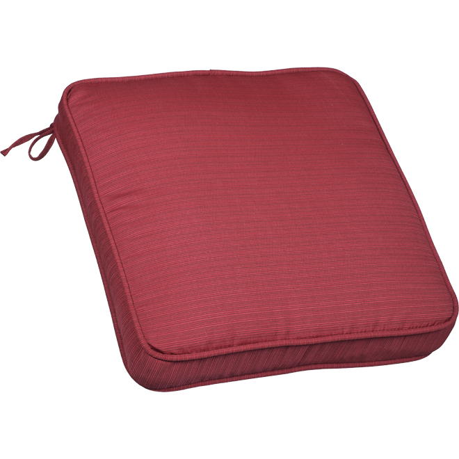 Bazik Ribbon Red 20 x 20 x 5-in Red Olefin Fabric Square Seat Cushion