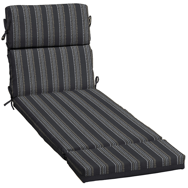 Bazik 73 x 23 x 4-in Black Polyester Outdoor Lounge Chair Cushion