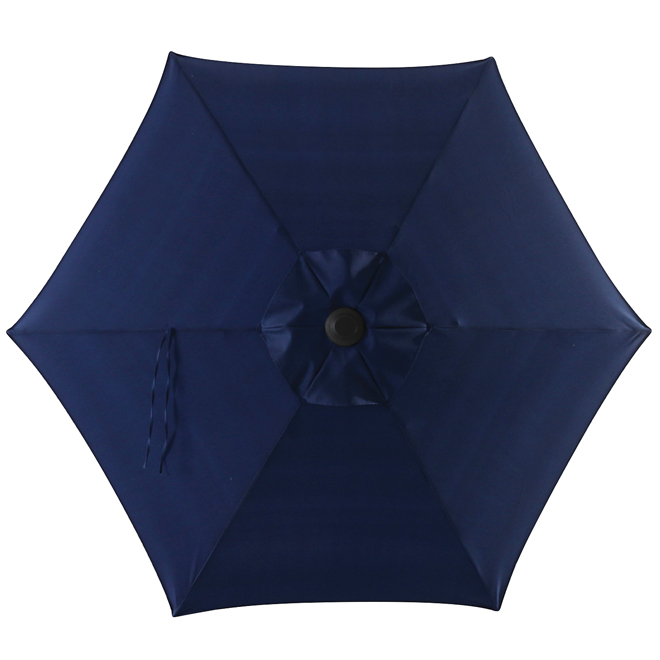Style Selections Blue Fabric and Steel 7.5-ft Umbrella