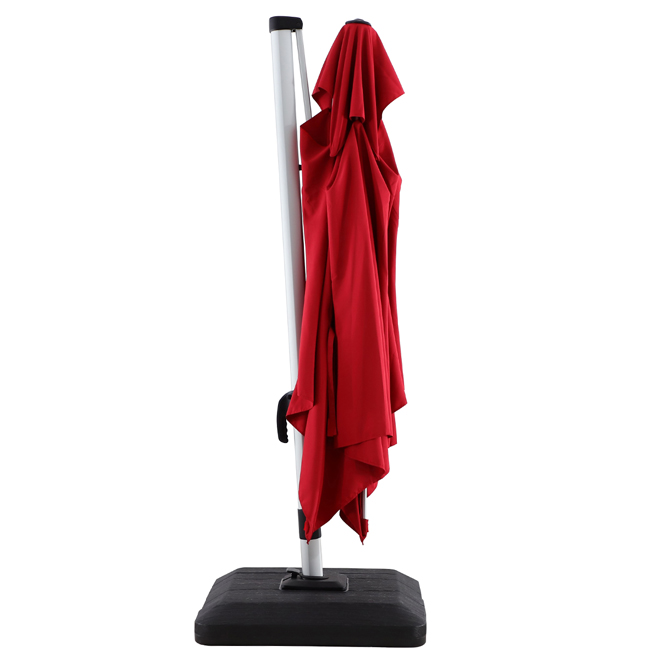 allen + roth 10ft Red Polyester Offset Patio Umbrella with Crank