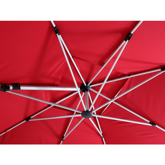 allen + roth 10ft Red Polyester Offset Patio Umbrella with Crank