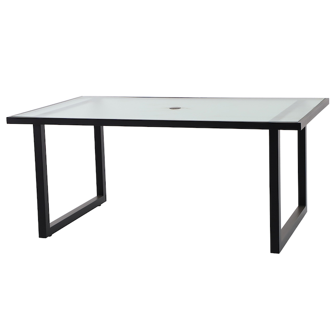 Style Selections Paxton Rectangular Exterior Glass Dining Table 68-inch