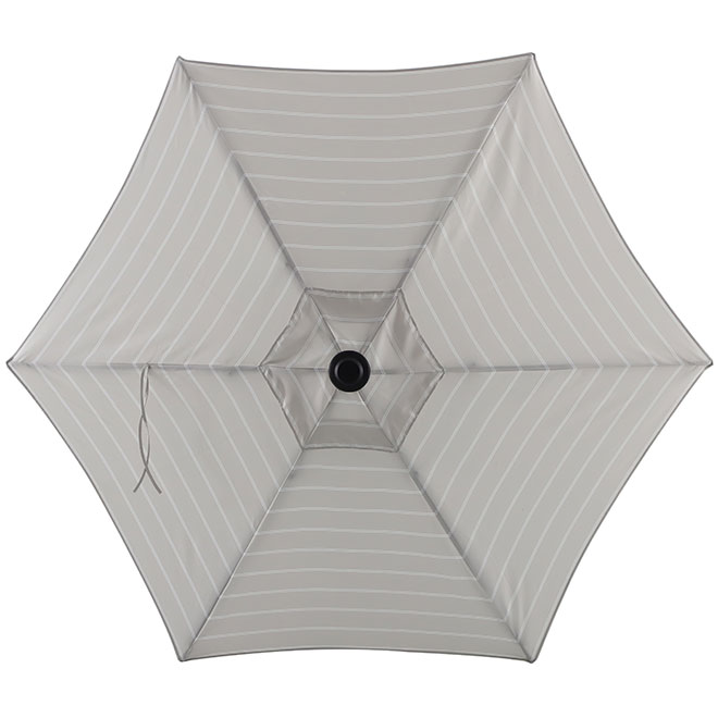 Style Selections 7.5-ft Light Grey Market Patio Umbrella with Crank Mechanism