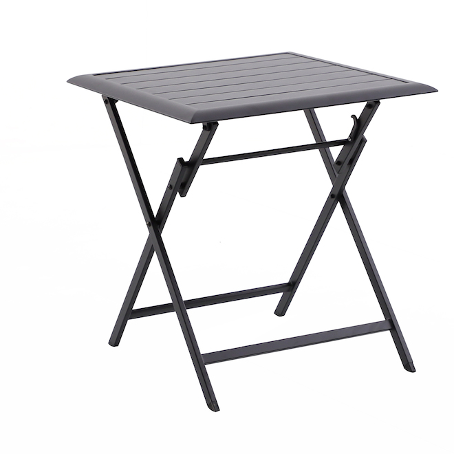 Bazik Bistro Bay 26.57 x 26.57-in Black Outdoor Folding Slat Table