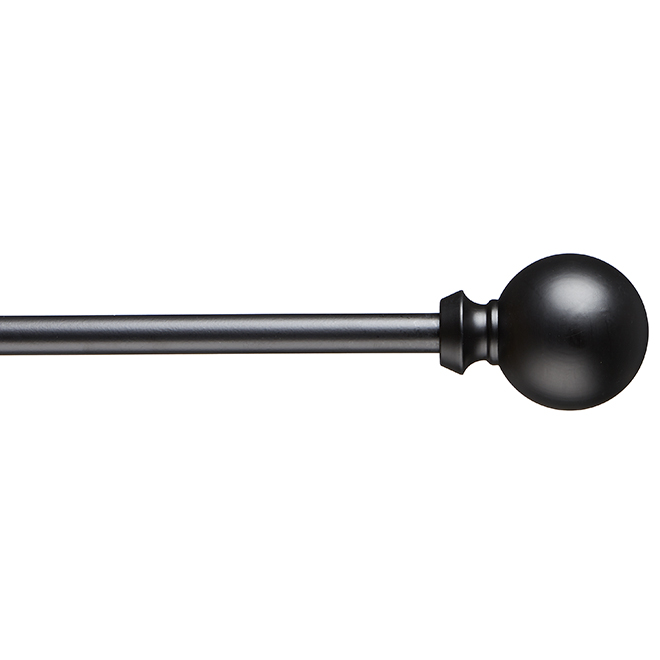 Curtain Rod - Decorative Spheres - 48" to 86" - Black