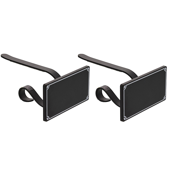 Stocking Holders with Chalkboard Steel Black 2Pack BC10280