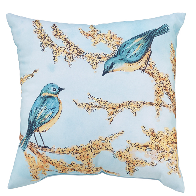 Style Selections Patio Cushion - 16-in x 16-in - Polyester - Birds