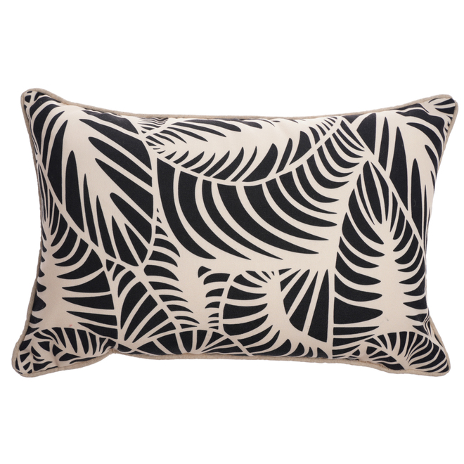 Allen Roth Patio Cushion With Leaf Pattern 18 In X 12 Polyester Black And White Mh20200003 Réno Dépôt - Allen And Roth Patio Pillows