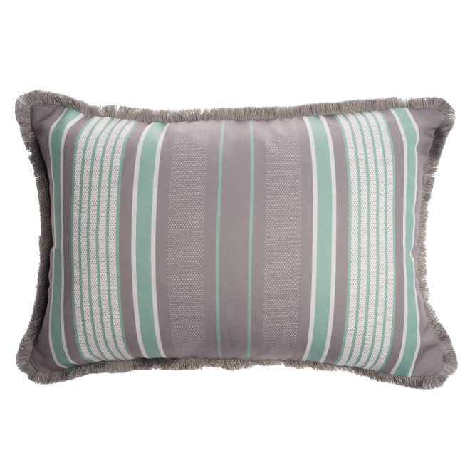 Allen Roth Outdoor Cushion With Stripes 12 In X 18 Polyester Green And Grey Mh20200002 Réno Dépôt - Allen And Roth Patio Pillow