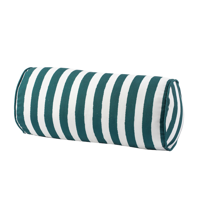 Bazik 8-in x 18-in Outdoor Decorative Pillow Stripes Green and White
