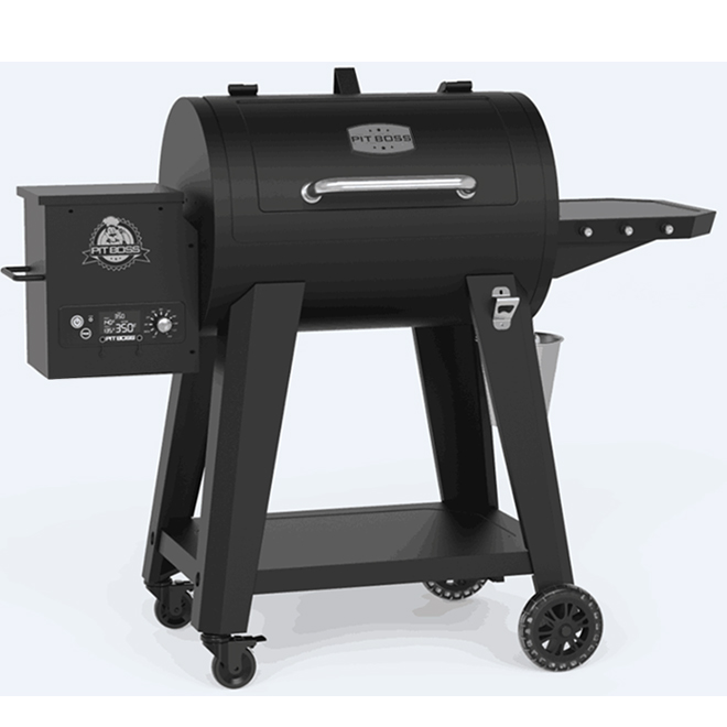 Pit Boss 456D4 Pellet Grill with Flame Broiler Black Steel