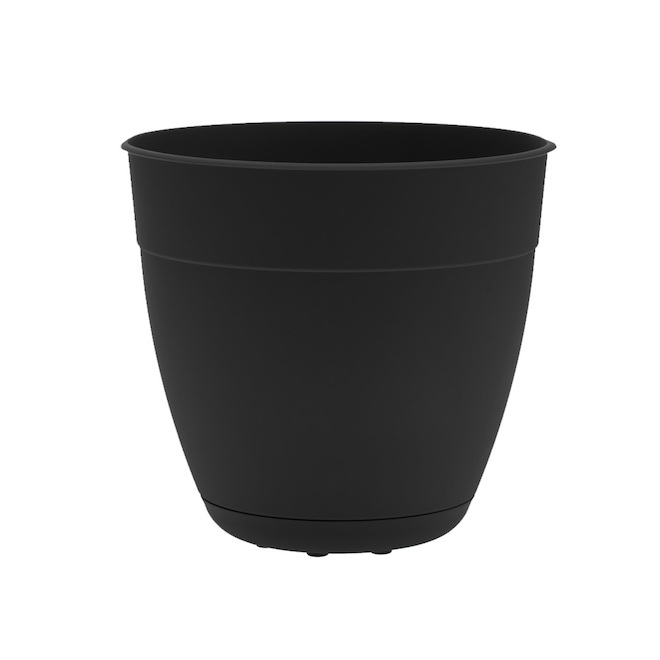 Bloem Dayton 1/Pack 8 x 7.5-in Black Plastic Planter