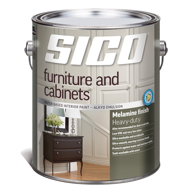 Sico Interior Paint - Furniture and Cabinets - 3.78 L - Melamine Finish - White
