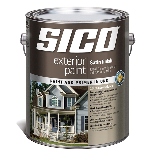 Sico Premium Paint and Primer for Exterior Wood - Satin - Neutral Base - Opaque - 3.78 L