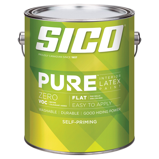 SICO Pure SelfPriming Latex Paint Flat Finish 3.78L Medium Base