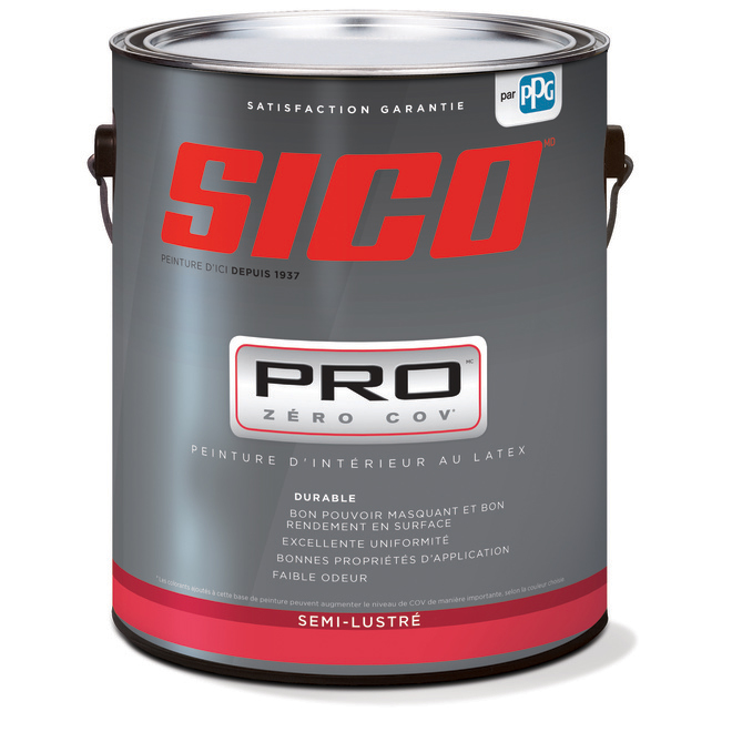 SICO PRO ZERO Peinture d'intérieur SICO PRO en latex, fini semi-lustré ...