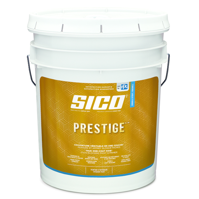 Sico Prestige Stain Blocking Paint and Primer Tintable White Eggshell Finish - 18.9 L