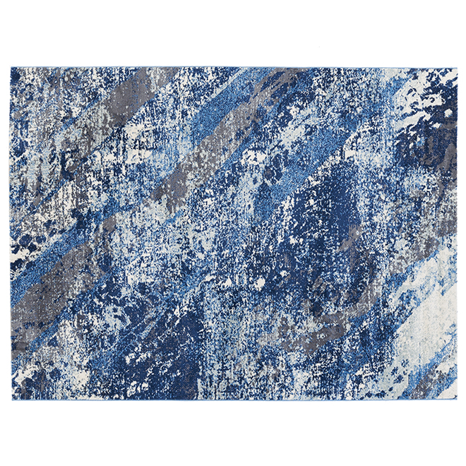 Tapis décoratif Stafford de Korhani, bleu, 5 pi x 7 pi