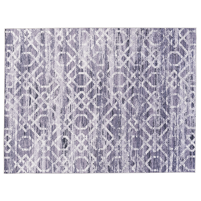 Tapis décoratif Myres de Korhani, gris et blanc, 5 pi x 7 pi