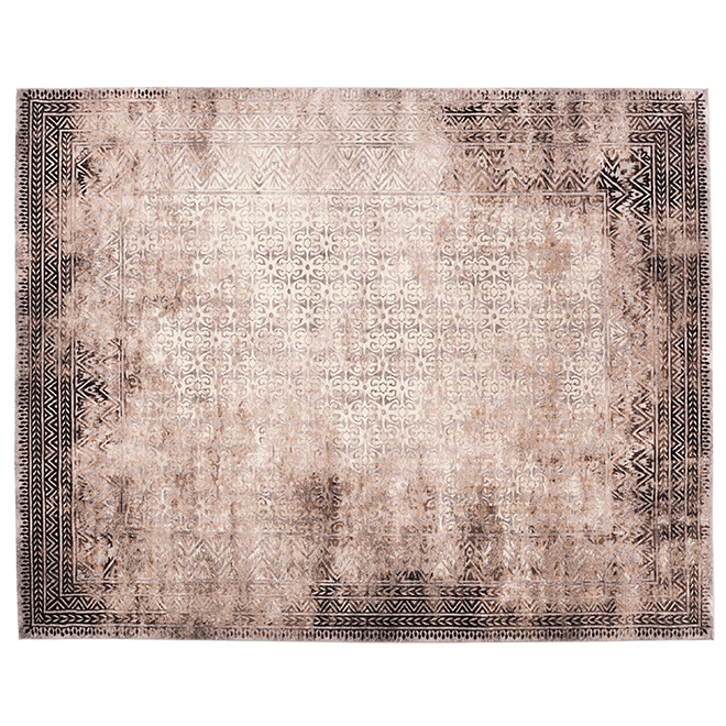 Tapis d'intérieur Praedulcis de Korhan, 8 pi x 10 pi, brun